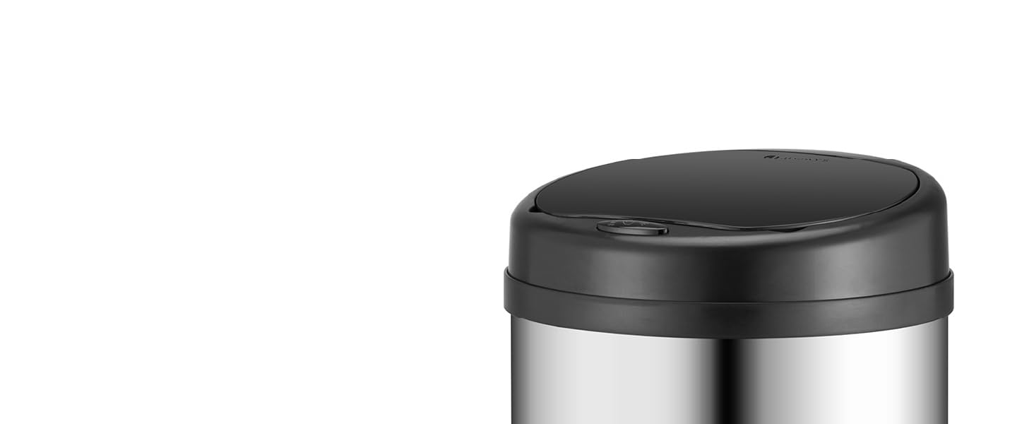 Відро для сміття Juskys з датчиком руху, 30 л, сріблястого кольору. Нержавіюча сталь, контактне відкриття, Klemmring для пакетів.