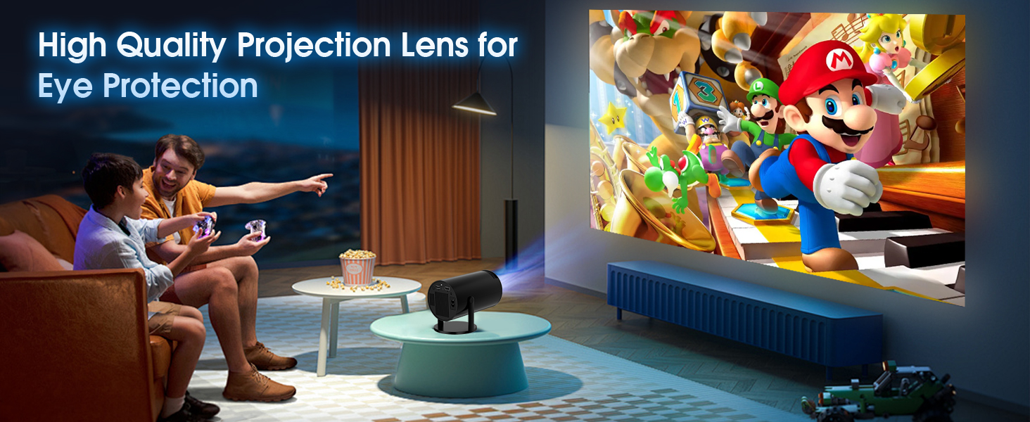 Проектор Mini Beamer 4K Full HD з Android TV, WiFi 6, Bluetooth 5.2, Auto Keystone, чорний