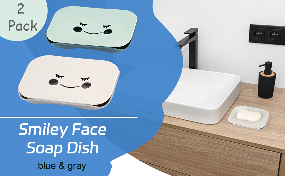 Набір з 2 мисок для мила з піддоном: милотримач для душу, мильниця для ванної кімнати та кухні