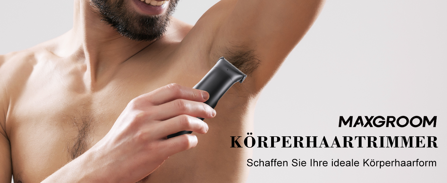 MAXGROOM 3-в-1 Тілогример для чоловіків: електробритва, тример, вологостійкий, для тіла та інтимної зони
