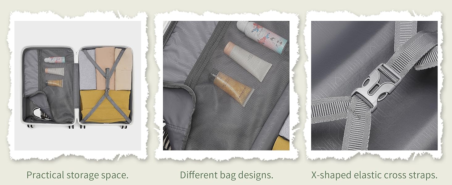 Валіза KONO Zwillingsrollen з TSA-замком, білий XL (76 см, 100 л)