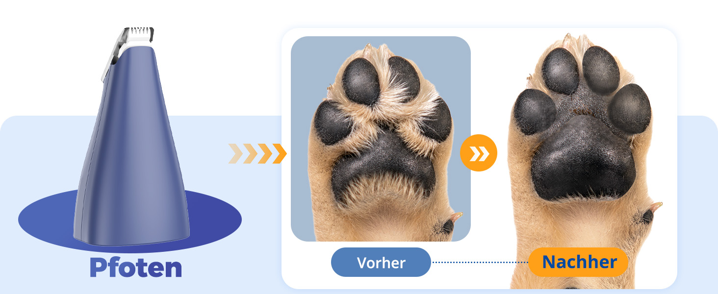 Машинка для стрижки собак і котів oneisall 4-в-1: стрижка, триммінг, шліфування кігтів. Безшумна, акумуляторна. 4 насадки для тіла, лап, очей, вух, обличчя. Білий/Синій колір