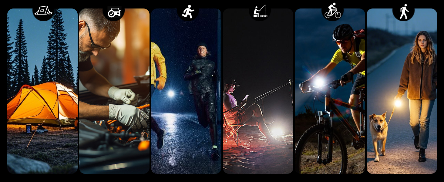 Ліхтар LED акумуляторний 1000000 люменів, тактичний ліхтар, 2 режими, регулювання яскравості, USB, для кемпінгу та надзвичайних ситуацій, чорний