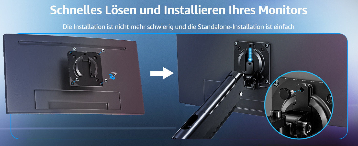 Тримач для монітора ELIVED EV6012W для 2 моніторів (13-32 дюйми), чорний, VESA 75/100mm, газ-амортизатор, регульований