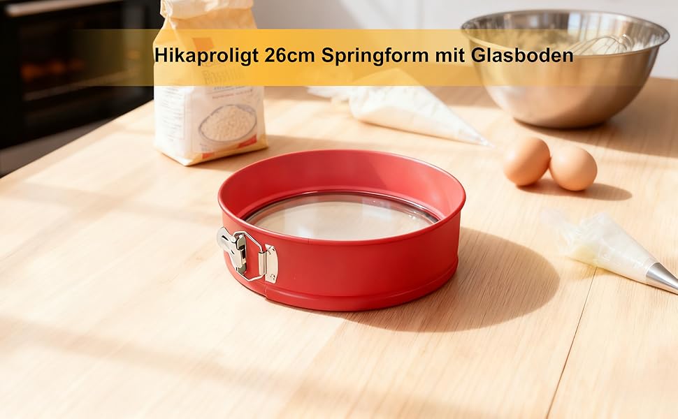 Форма для випічки Hikaproligt з нержавіючої сталі, діаметр 26 см, кругла, з антипригарним покриттям та захистом від протікання, знімний дно, для чізкейків та тортів