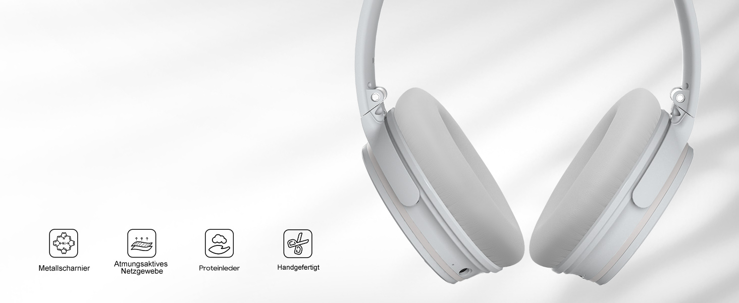 Бездротові навушники-вкладки Srhythm NC25 з активним шумозаглушенням (ANC), Bluetooth, NFC, HiFi звук, 40 мм динаміки, вбудований мікрофон, складані (Колір: Туманно-білий)