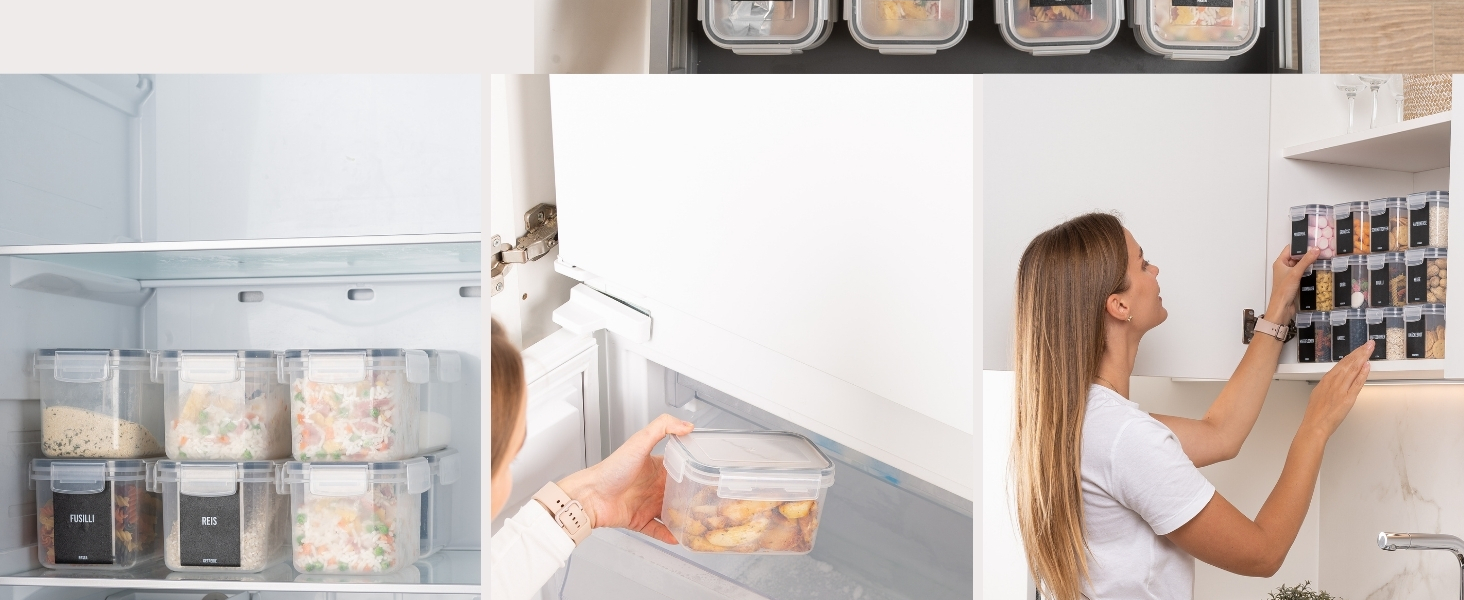 Набір контейнерів для зберігання Deco haus® 24 шт. з кришкою, герметичні - для кухні, паста, мюслі, борошно