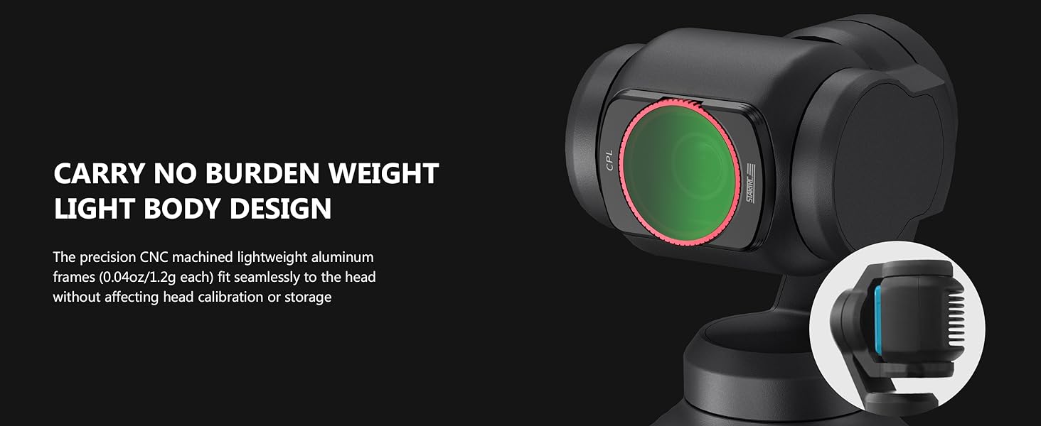 Набір фільтрів STARTRC для DJI Osmo Pocket 3 Creator Combo: CPL, ND 8, ND 16, ND 32, ND 64, ND256 (магнітні, версія з алюмінію)