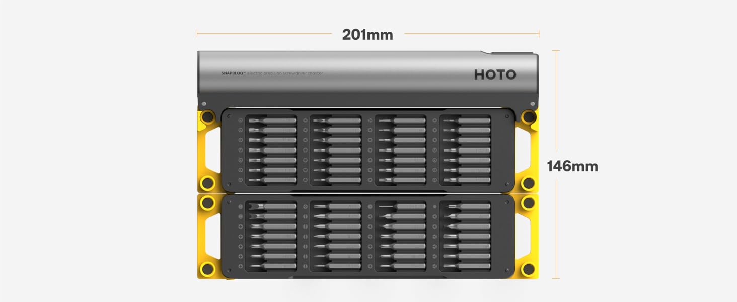 HOTO SNAPBLOQ™ S-A01 Міні Електричний Набір Викруток, Прецизійний Інструмент для Ремонту, 3 Регулювання Моменту, для Телефонів, Ноутбуків, Окулярів та Годинників