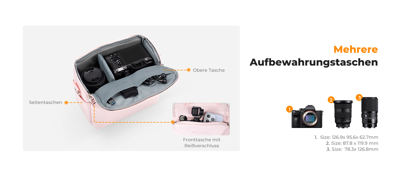 Сумка-рюкзак для фотокамери K&F Concept C-rosa, рожева, для фотографів