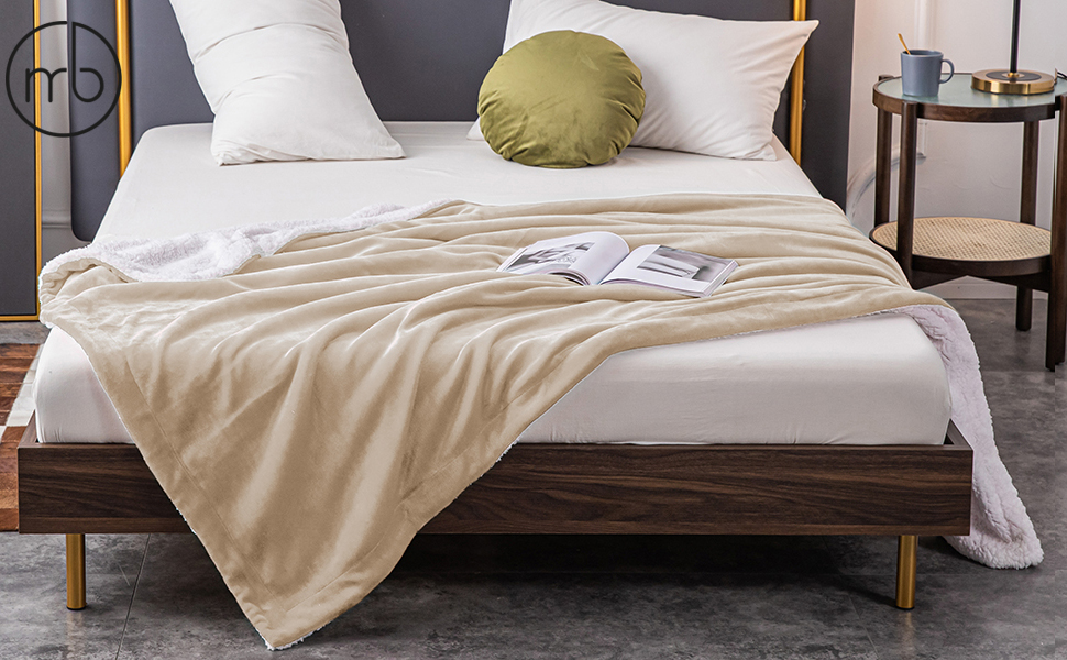 Плед Mixibaby для дому, теплий та м'який, 150 x 200 см, колір: натуральний