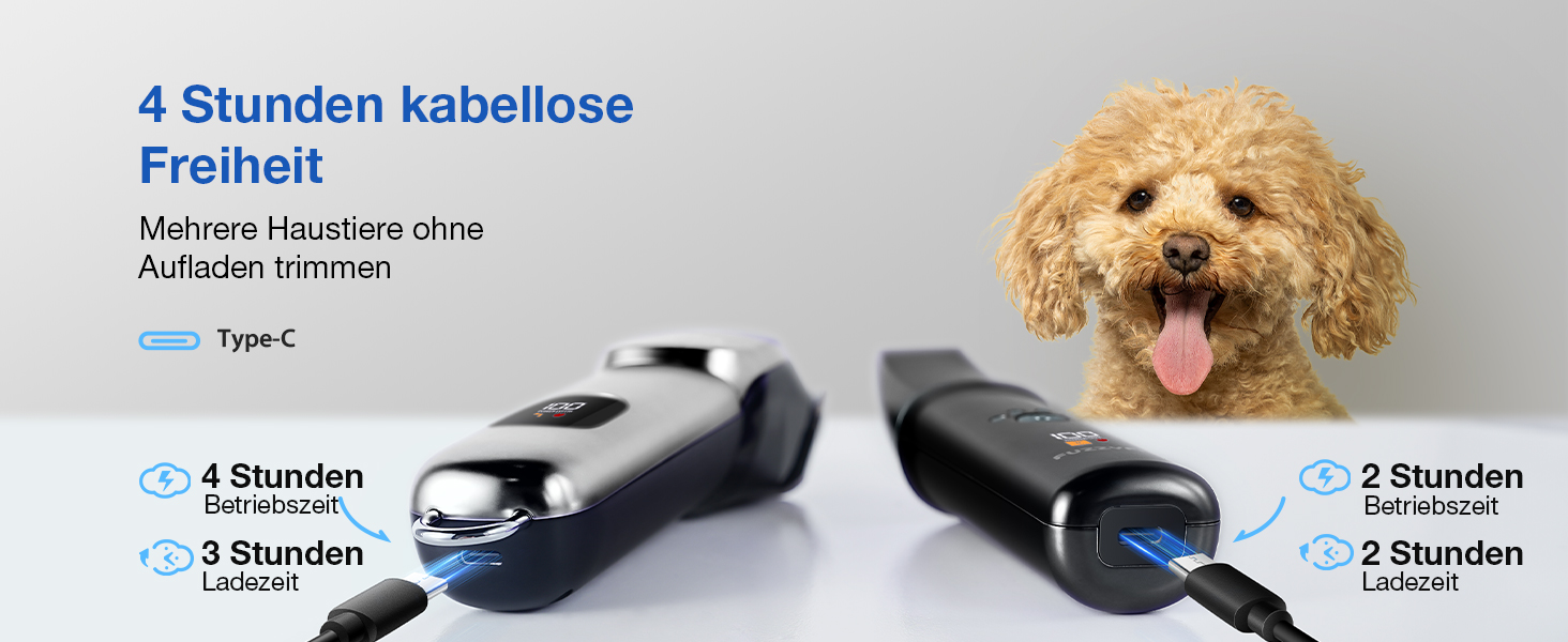 Набір для стрижки собак 3-в-1: машинка, триммер для лап, тиха робота, для густого хутра, чорний колір