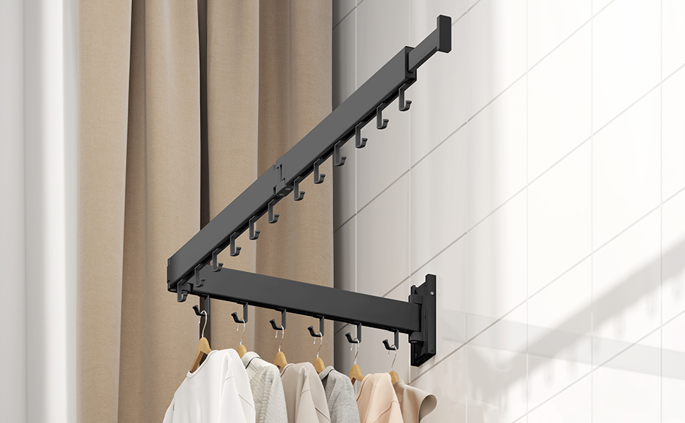 Складаний сушильник для білизни Honeyhouse з кріпленням до стіни, чорний