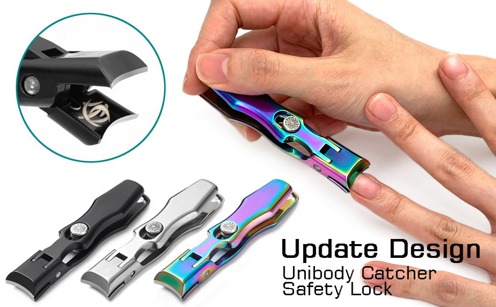 Кусачки для нігтів Zehennagelknipser для товстих нігтів з фіксатором, великим отвором та пилкою, для врослих нігтів, міцні, для дорослих та літніх людей (чорні)