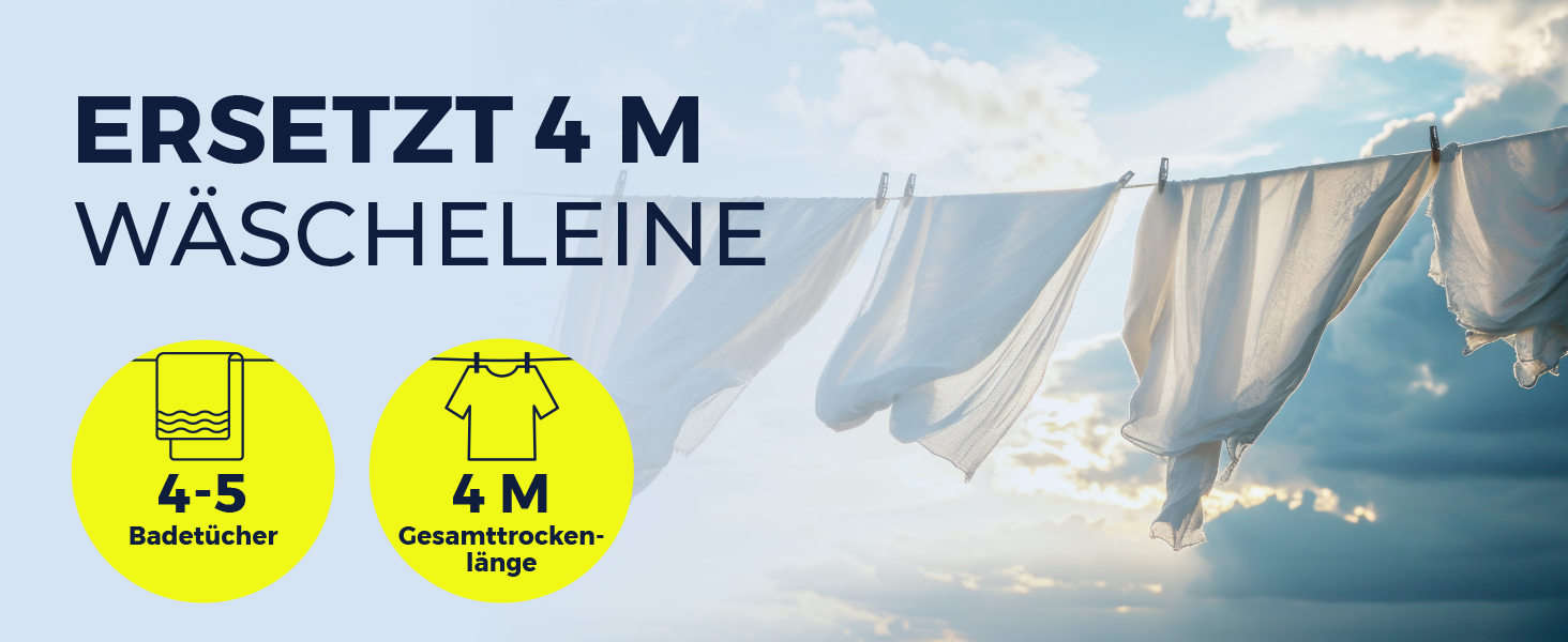 Сушарка для одягу EASYmaxx Wandwäschetrockner 400 на стіну – компактна та висувна, 80 x 40 x 10,5 см, 4 м довжини сушіння. Підходить для сушіння одягу в приміщенні та на вулиці без електроенергії.