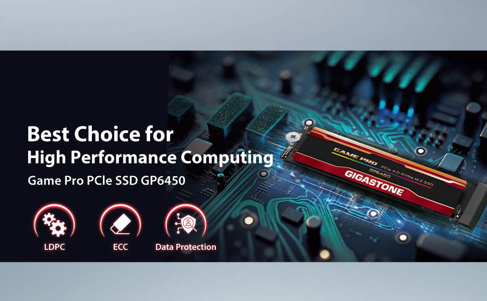 SSD Gigastone GP6450 500GB PCIe 4.0 NVMe M.2 - високошвидкісний накопичувач для ПК, ноутбука, PS5