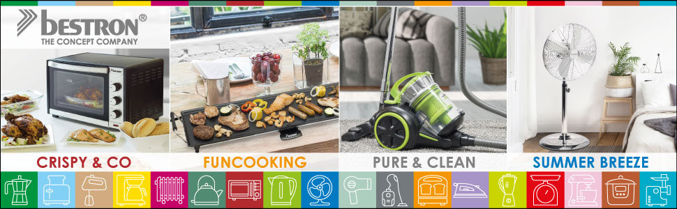 Турбовентилятор Bestron AFT760Z з 3 швидкостями, осциляцією 75°, таймером, висота 78 см