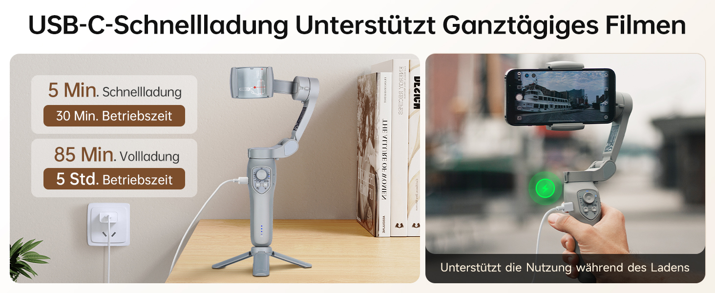 Rollei Steady Butler Mobil 3 SE: Gimbal для смартфонів з 3-осьовою стабілізацією, 280г, керування через додаток, сумісний з iPhone та Android