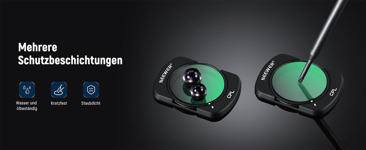 Набір фільтрів NEEWER для DJI Osmo Pocket 3: ND, PL, CPL, UV, Diffusion. Комплект для фото- та відеозйомки