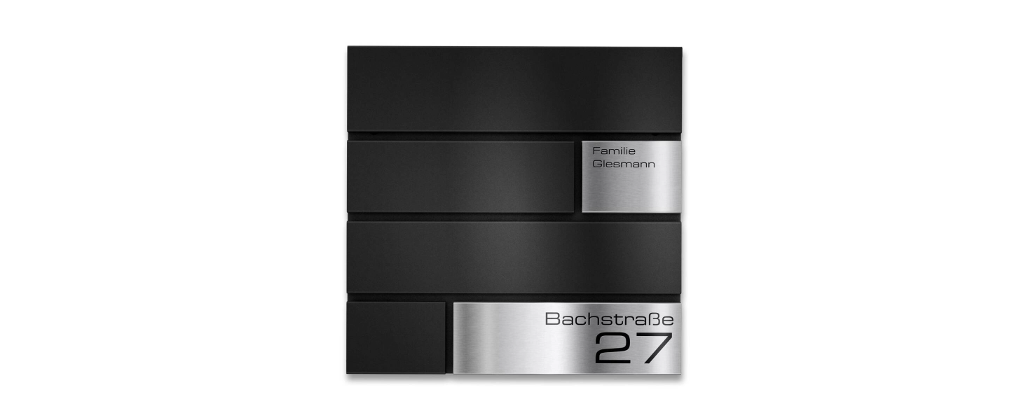 Поштова скринька Metzler G антрацит RAL 7016, з гравіюванням та табличкою з нержавіючої сталі, настінний монтаж, 37x37x10.5 см