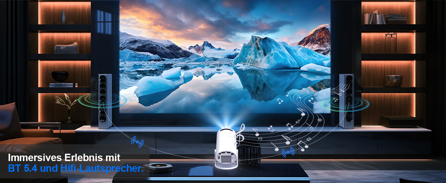Mini проєктор Beamer 4K Android 11 Smart, електричний фокус, 5G WiFi 6, BT 5.0, Full HD 1080P, 260ANSI, автоматичне виправлення трапецеїдальних спотворень, 5W динамік