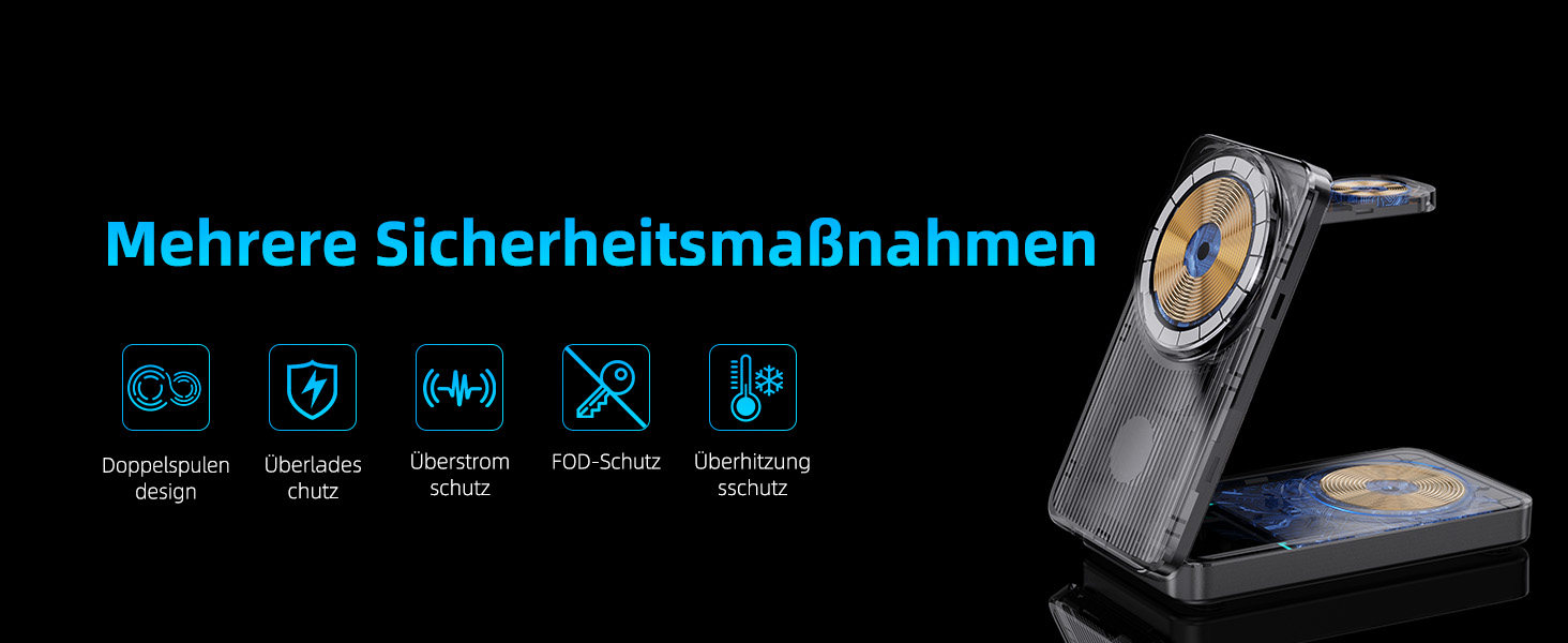 Бездротова зарядка 3-в-1 MagSafe для Samsung Galaxy S25 Ultra та інших моделей, з підтримкою годинників та навушників