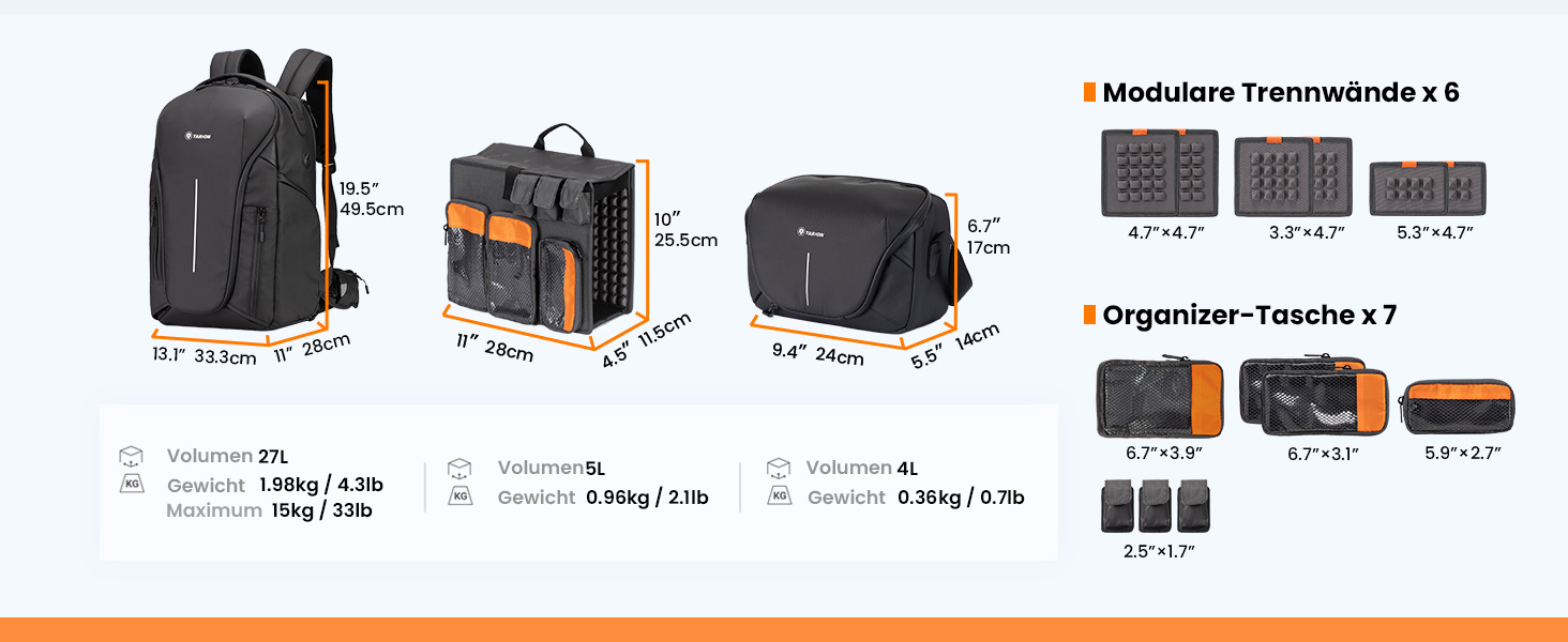 Рюкзак для фотокамери TARION 3-в-1: водонепроникний, для DSLR/зеркальної камери з відділом для ноутбука 15,6