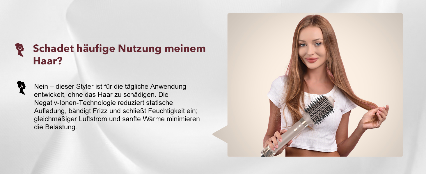 Airstyler 6-в-1: Фен, плойка, об'єм, локони, випрямлення. Рожевий (Champagnerfarben)