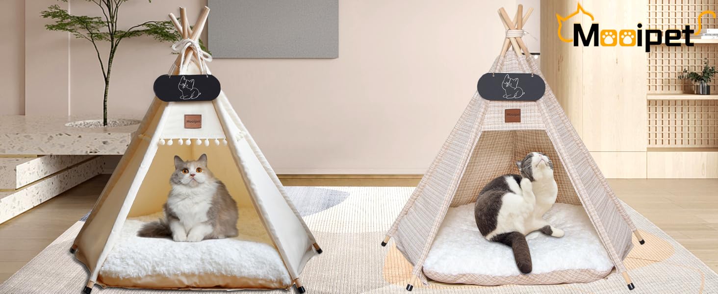 Намет для тварин Tipi з двостороннім подушкою. Будиночок для собак/кішок, кроликів, хом'яків. Знімний та миючий. 50x50x60 см, сірий.