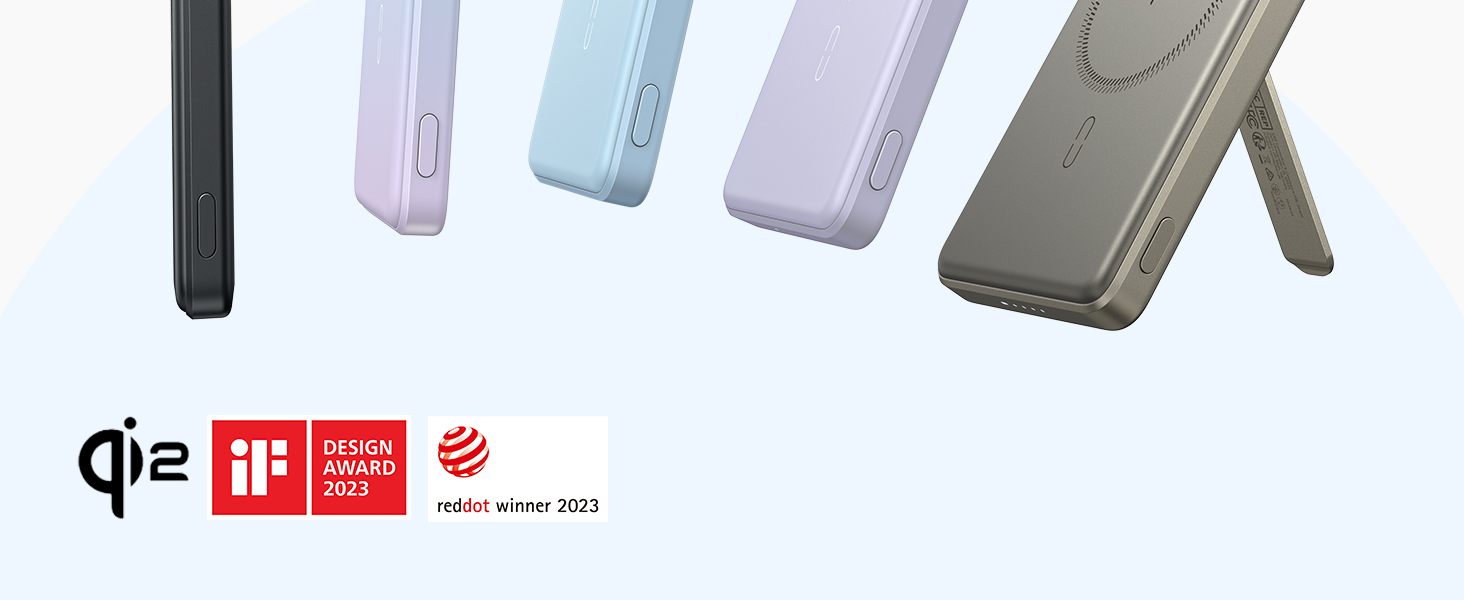 Power Bank ESR MagSafe з бездротовою зарядкою QI2, 15W, 5000mAh, білий (з підставкою)