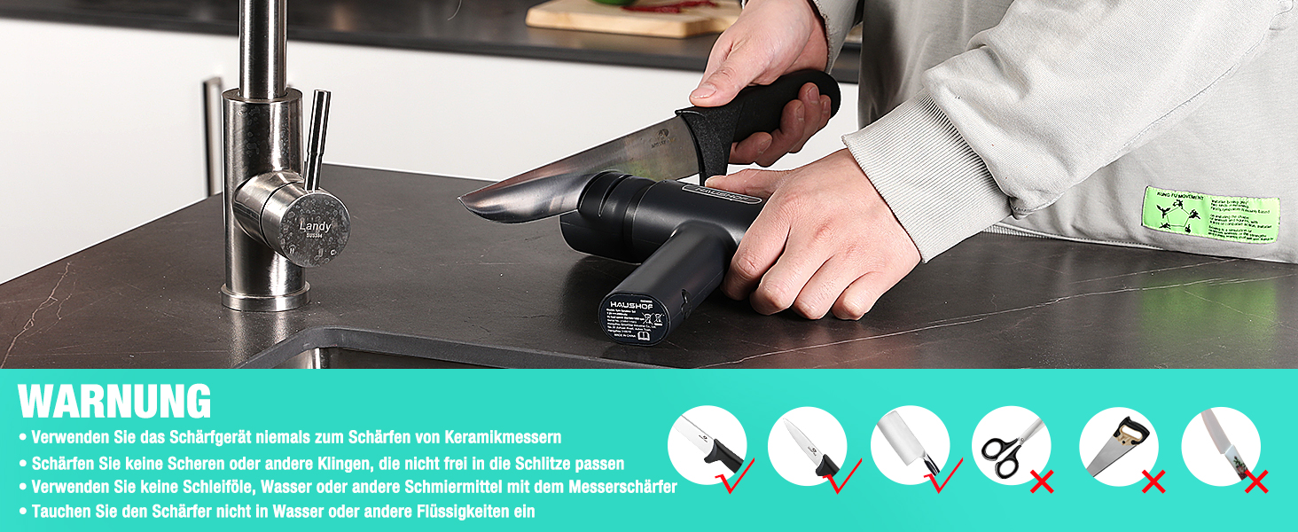 Електрична щітка для прибирання HAUSHOF з акумулятором, підставка, LCD дисплей, 3 швидкості, скрубер з 7 насадками та точилка для ножів, для ванної, кухні, плитки