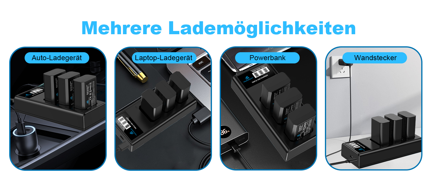 Акумулятор NP-FW50 Homesuit 1300mAh та LCD-зарядний пристрій для Sony Alpha A6000 A6300 A6400 A6500 ZV-E10 7RM2 A7SM2 A7M2 A7 II A7R II A7S II A55 A5000 A5100 A3000 RX10 II III IV NEX-3/5/6/7 NEX-F3 (3 шт.)