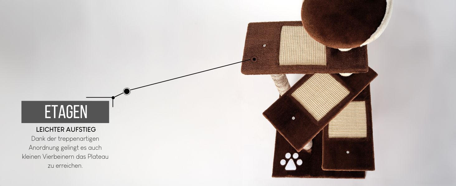 Драбина для котів Lionto з 3 платформами та затишним лежанкою, висота 100 см, котячий будиночок з сизалевим мотузком та м'яким плюшем, підходить для кошенят та великих котів, ідеальний догляд за кігтями, сірий/світло-сірий