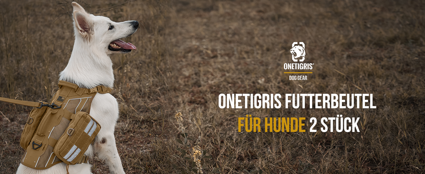 Futterbeutel OneTigris для собак (2 шт.) MOLLE система, 23,5x13x5 см, чорний