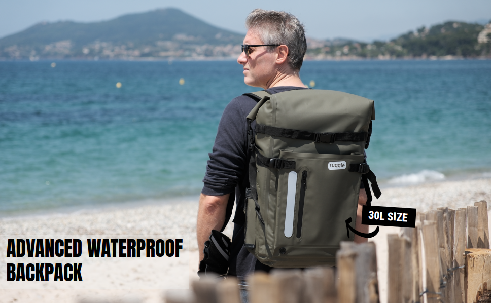 Водонепроникний рюкзак Dry Bag 20/30/45 л з 3 зовнішніми кишенями, RollTop, для пляжу, човна, каяка, туризму, риболовлі та мотоцикла