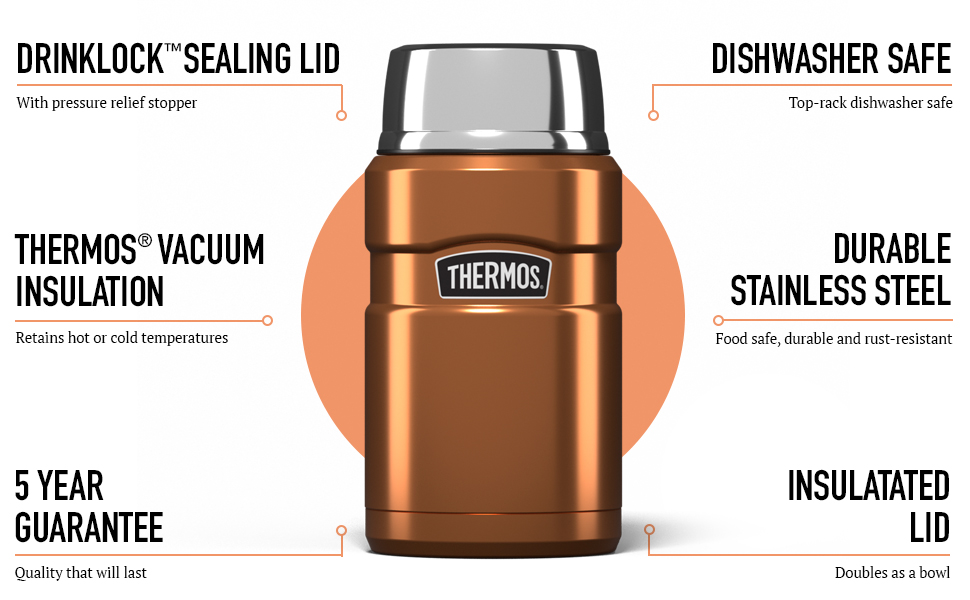Термос з нержавіючої сталі, 710 мл, малинового кольору (мідний)