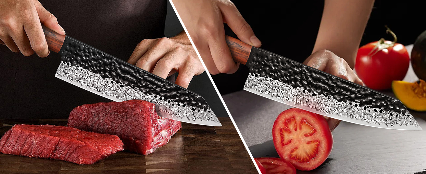Професійний кухонний ніж Kiritsuke BILLION DUO 21 см, дамаск VG10, 67 шарів, дерев'яна ручка, серія HGBY