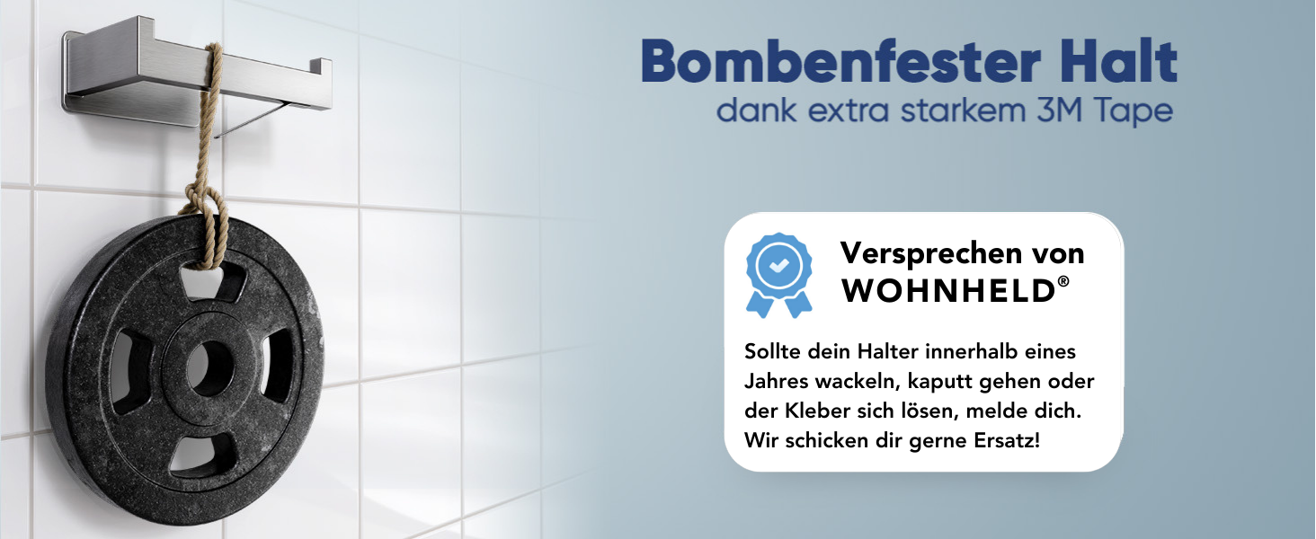 Тримач для туалетного паперу WOHNHELD Premium із гальмом, нержавіюча сталь, на клейкій основі (без свердлення), сріблястий, правий