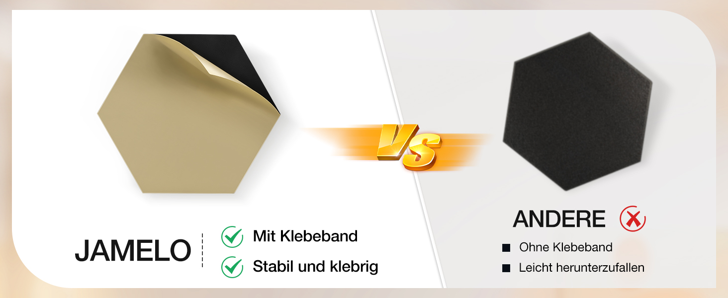 Акустичні настінні панелі JAMELO з шпоном горіха, самоклейні 3D гексагональні панелі для стін та стелі, 30x15x1.2 см, 10 шт, колір горіх