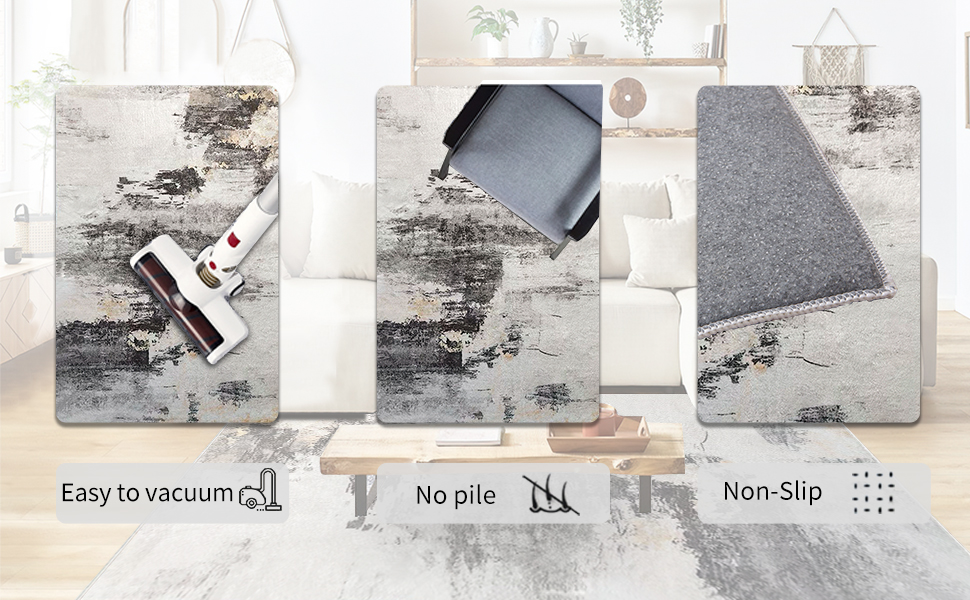 Килим Safunion для вітальні: великий сучасний абстрактний килим з коротким ворсом, м'який килим для спальні (80 x 120 см, 120 x 160 см), абстрактний коричнево-багатокольоровий