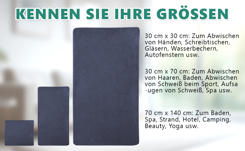 Мікрофібровий рушник URAQT, набір 12 шт. Швидковисихаючі рушники з мікрофібри для сауни, фітнесу, спорту, подорожей - рушник для фітнесу, спортивний рушник, пляжний рушник, 30x30 см