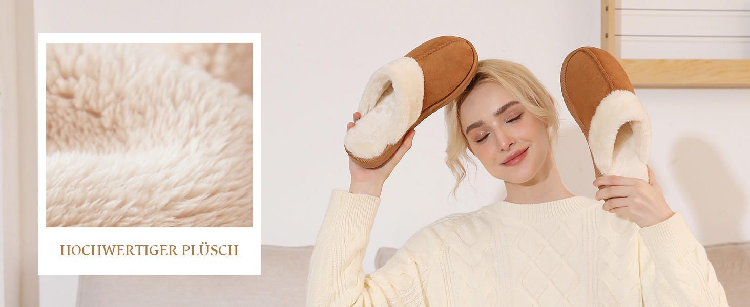 Тапочки домівок для жінок та чоловіків з штучного замшу, теплі зимові тапочки з піною з пам'яті, для дому та на вулицю, зручні, м'які, модель мюлі, 39 EU, коричневі