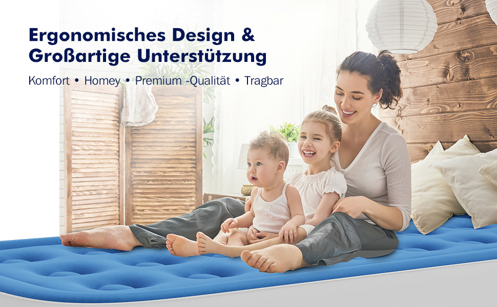 Надувний матрац односпальний з електричним насосом (Чорний)