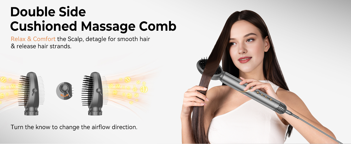 OKWRAP Hairstyler 5 в 1: Набір для укладки волосся з феном, іонізацією, автоматичною завивкою, плойкою та випрямлячем. (Сірий)