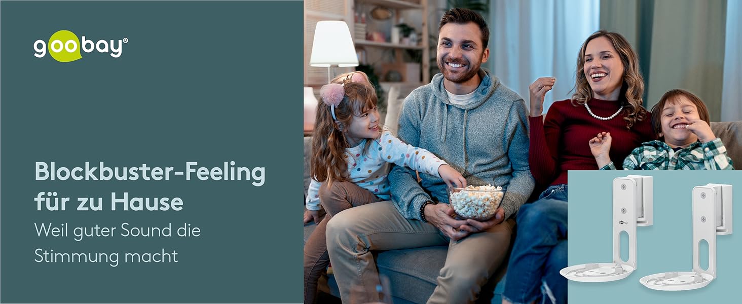 Настінний кронштейн-підставка для колонки Sonos Era 100 від Goobay, білий, з кабель-менеджментом, висота 71 см, вантажопідйомність 3 кг (71983)