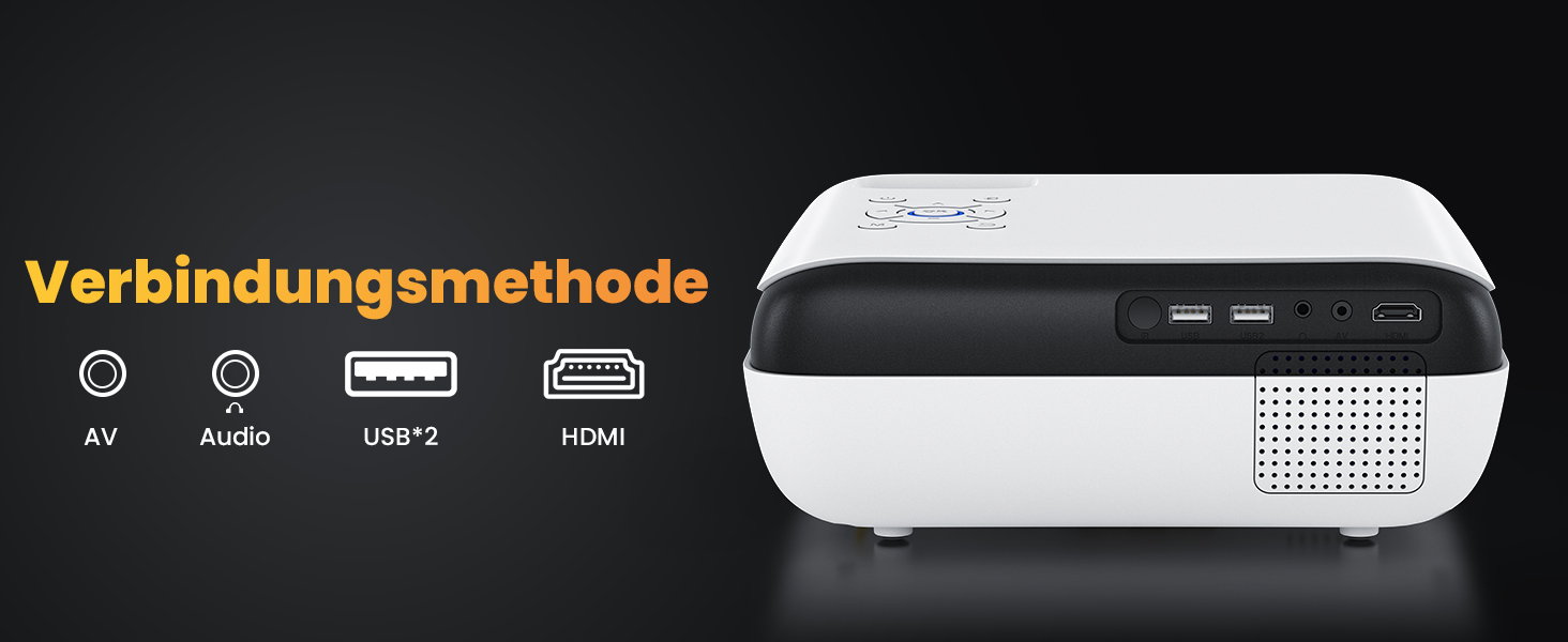 HOPVISION Beamer: проєктор 9500 люмен, 4K, Bluetooth, Full HD 1080p для домашнього кінотеатру. Сумісний зі смартфонами, HDMI, USB, ноутбуками, Fire Stick, PS5