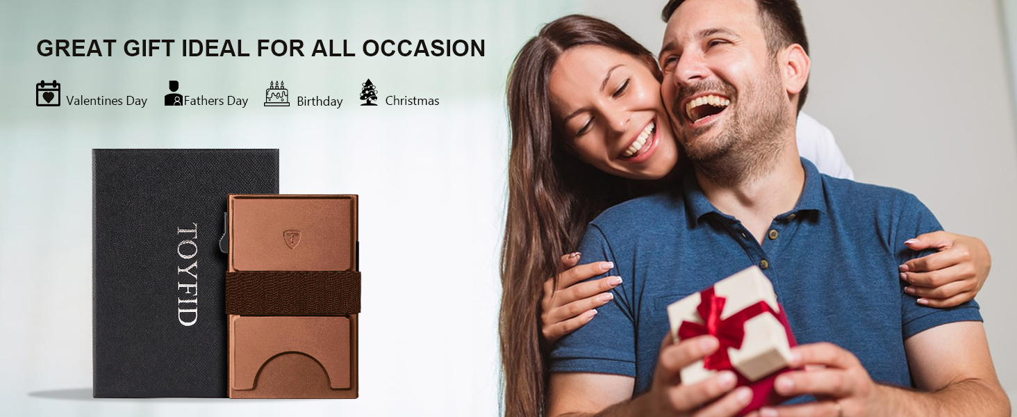 Чоловічий гаманець TOYFID з відділом для AirTag, 12 слотів для карток, відділенням для грошей, RFID захистом, коричневий, алюміній