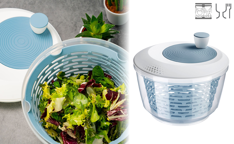 Салатниця Westmark об'ємом 4.4 л, пластик BPA-free, прозора/біла/зелена, 2430224A