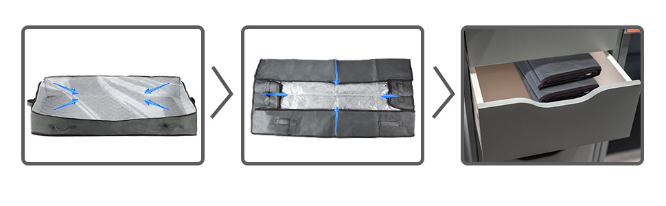 Коробки для зберігання під ліжком MIXC, 4 шт., 100 л, з кришкою, 100x50x18 см. Організація та зберігання постільної білизни, ковдр та одягу