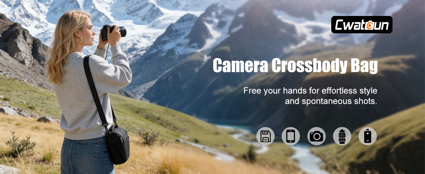 Сумка на плече для камери DSLR/SLR, чорна, сумісна з Nikon, Canon, Sony (водонепроникна)